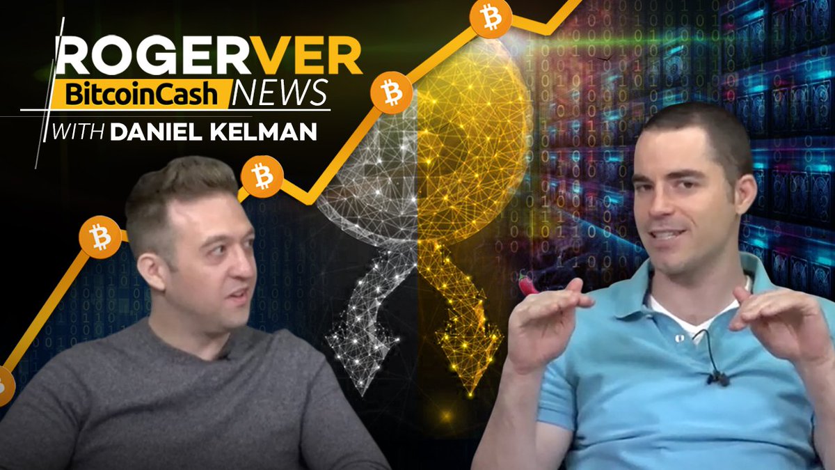 BitcoinCom's tweet photo. Roger Ver and @kelmandacom talk through all the #BitcoinCash News 🙌

Watch the show: https://t.co/6lABsG7KDz

- BCH Hard Fork News
- https://t.co/H6z5iUeB88's HUGE hash rate 💪 
- @CoinSpice livestream with @VitalikButerin 🤓
- How @rogerkver deals with hate, threats &amp; lies! https://t.co/S9mr1oWvi2