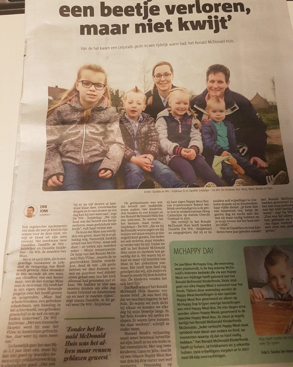 Om deze reden doe ik mee aan de homeride voor het Ronald MC Donald huis in juni 2019. Sponsor mij voor 1 cent per km of voor een gedeelte van een overnachting (a 60 euro) homeride.nl/nl/homerider/r… #homeride #ronaldmcdonald #saltboemel #hago