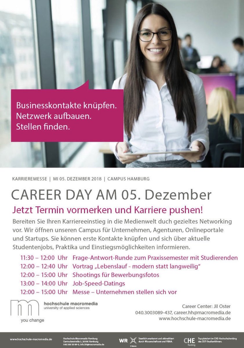 Hochschule Macromedia On Twitter Save The Date Career Day Am 5