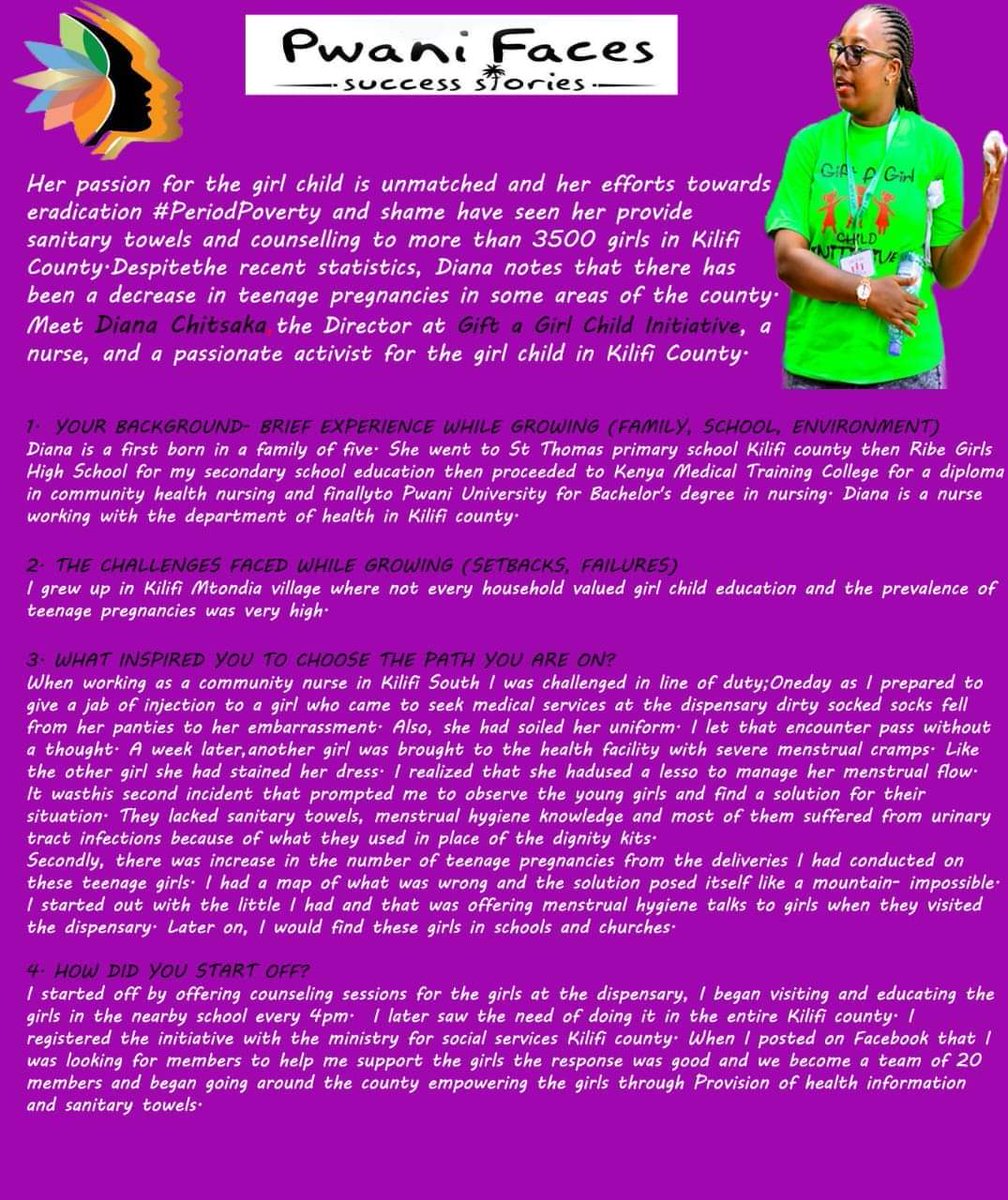 Diana Chitsaka Mwangala @ gift a girl child initia tweet media