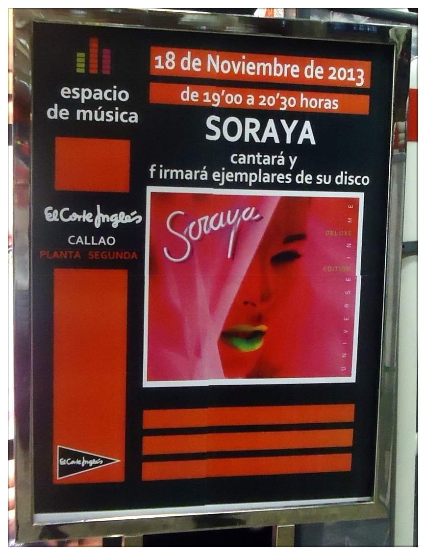 Support_Soraya's tweet photo. ¡Buenos días! Ayer 18 de noviembre se cumplían 5 años de la firma de #UniverseInMe de @SorayaArnelas en @elcorteingles #Callao #Madrid😲😲😲 https://t.co/CUdinFKG5l