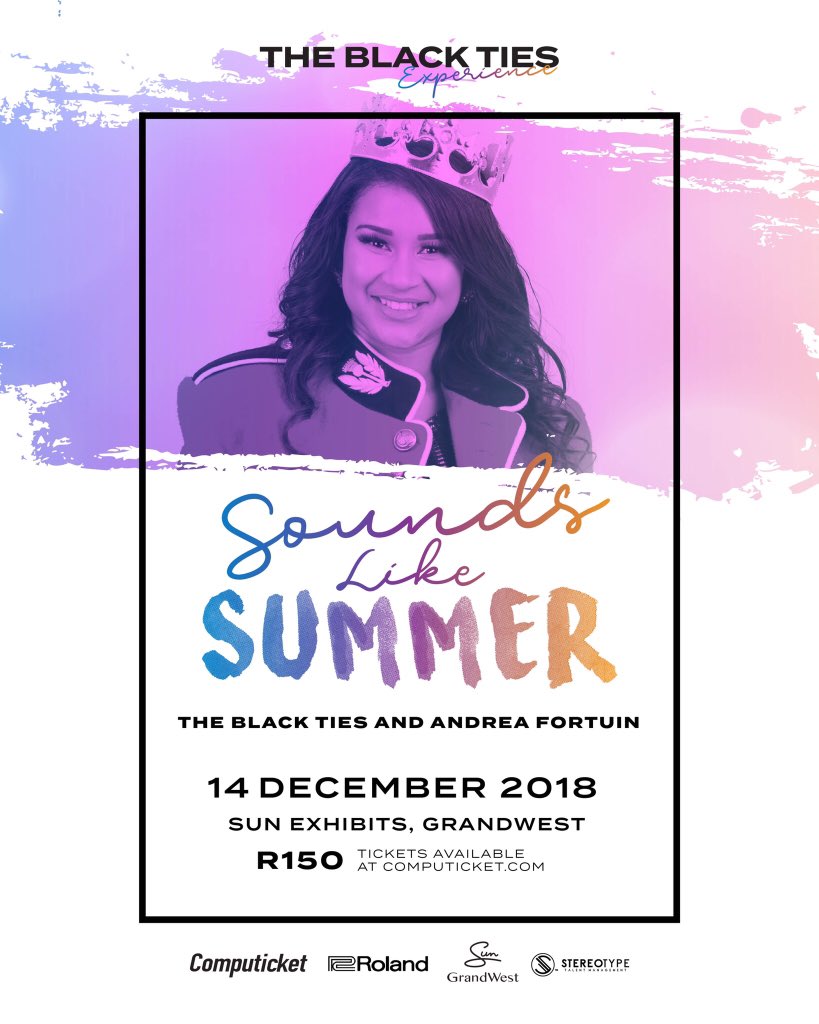 TheBlackTies_SA's tweet photo. Super excited to have #AndreaFortuin on Sounds Like Summer!! Book your tables of 10 at @Computicket right now ๐๐ฝ https://t.co/4pHbYNYF2Y https://t.co/xYbNYVGbmo