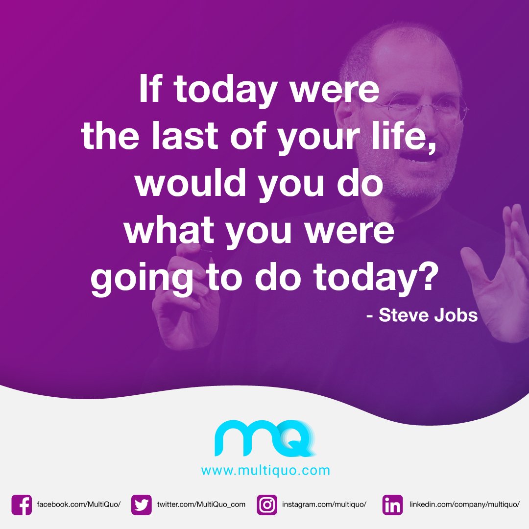 MultiQuo_com's tweet photo. Food for thought, maybe it's time we do what we want to in this life, maybe #makeadifference in the world? #MotivationMonday #SteveJobs https://t.co/Ivwrjfth3D