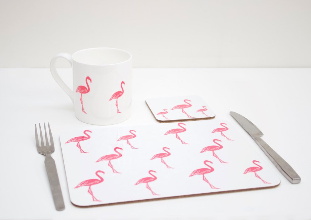 A Flamboyance of Flamingos!
Get the Flamingo Set - Bone China Mugs, Coaster and Placemat

#flamingo
#flamingocoaster
#flamingomug
#flamingoplacemat
#flamingohome
#pinkflamingo
#flamingoobsession
#flamboyanceofflamingos
#flamingolove
#flamingostyle
#designermaker
#popofcolour