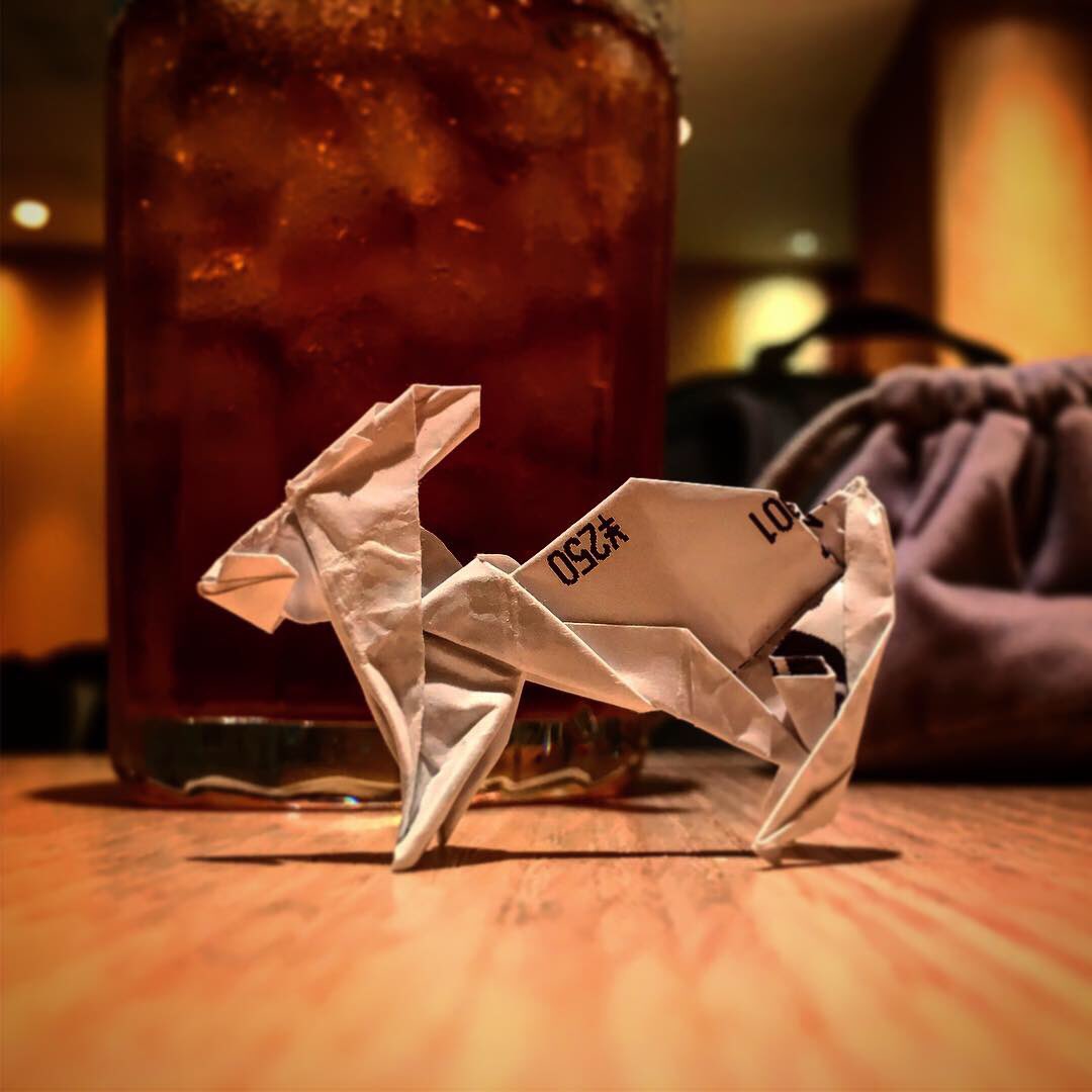 レシート折り紙師 紅茶と白ウサギ Origami レシートアート おりがみ レシート折り紙師 紅茶と白ウサギ Origami レシートアート おりがみ