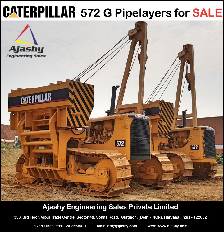 AjashyEngg's tweet photo. #Caterpillar #572G #Pipelayers available for #Sale
• 2 Units
• #40Ton Capacity
• Good Working Condition
• Parked at #Ajashy #Gurugram Works
• Open for Inspection
#cat #sideboom #pipeline #oilandgas #crosscountry https://t.co/fF5J5ZuKBZ