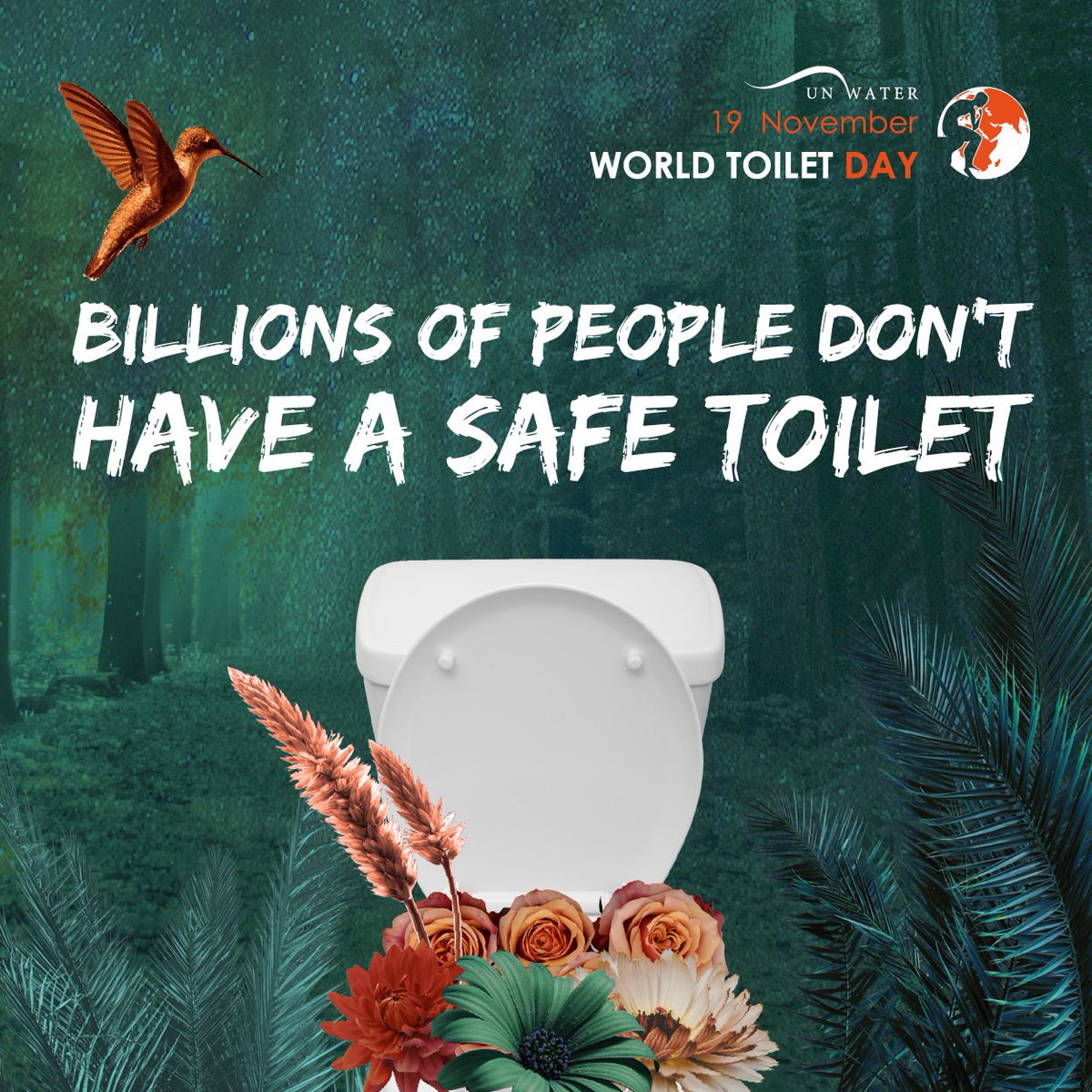 UN_Water's tweet photo. Reading this on your phone while on the toilet? Lucky you.
Billions live without a safe toilet. This is a crisis that’s turning our environment into an open sewer. 

Nature is calling – find out what it’s telling us.
#WorldToiletDay https://t.co/tl90HvJh6l https://t.co/XdxOfBmShN