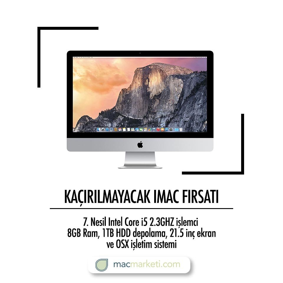 Kaçırılmayacak iMac Fırsatı

7. Nesil Intel Core i5 2.3GHz işlemci
8 Gb Ram, 1 Tb Hdd depolama
21.5 inç ekran

Rekabetçi Fiyat: 7.499 TL

Bu fırsatı kaçırmayın...

macmarketi.com/imac-21-5-inc-…

#apple #macmarketi