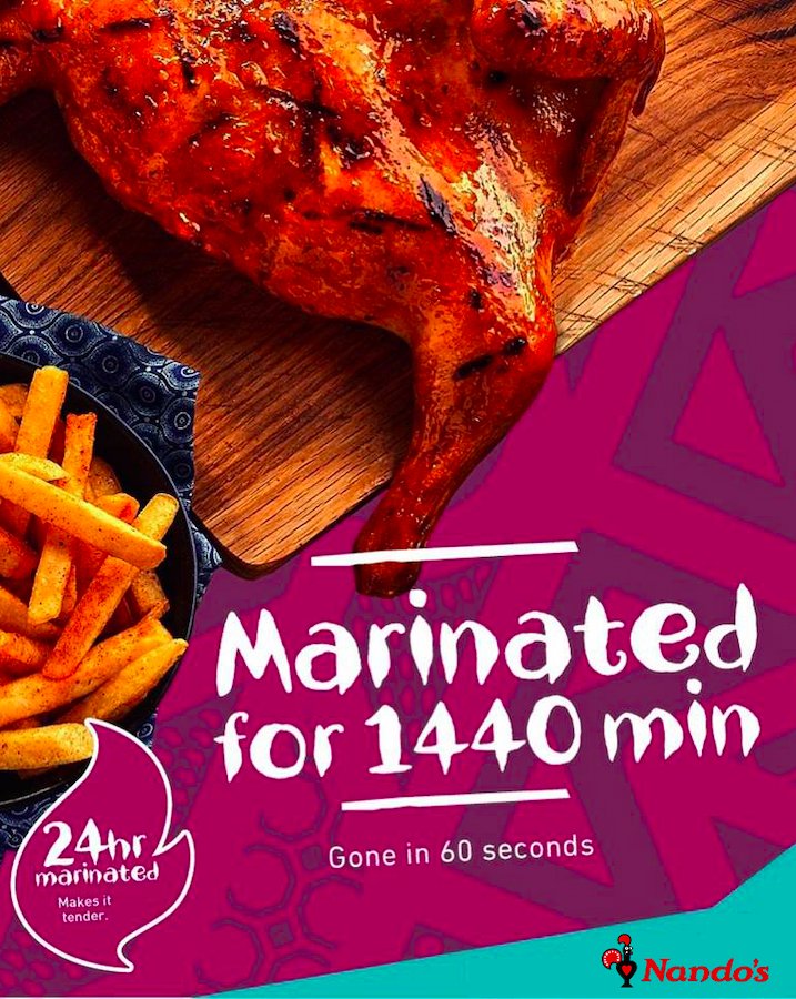 NandosMauritius's tweet photo. Need a little fire and flavour? PERi-PERi. Tired of food with no flavour or feeling?  Nando's PERi-PERi chicken is marinated for 1440 minutes. 🍗 😋 . #NandosPeriPeri #Nandoschicken #LOVE #unbelievablydelicious #NandosMu https://t.co/QHDreIDEmS