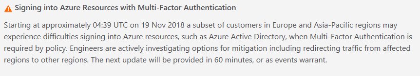 DanielEtten's tweet photo. Are you using Multi-Factor Authorization #MFA for either #Azure or #Office365? Then you might experience issues with your login. #issues #unabletologin #Microsoft https://t.co/gcE5CJbufq
