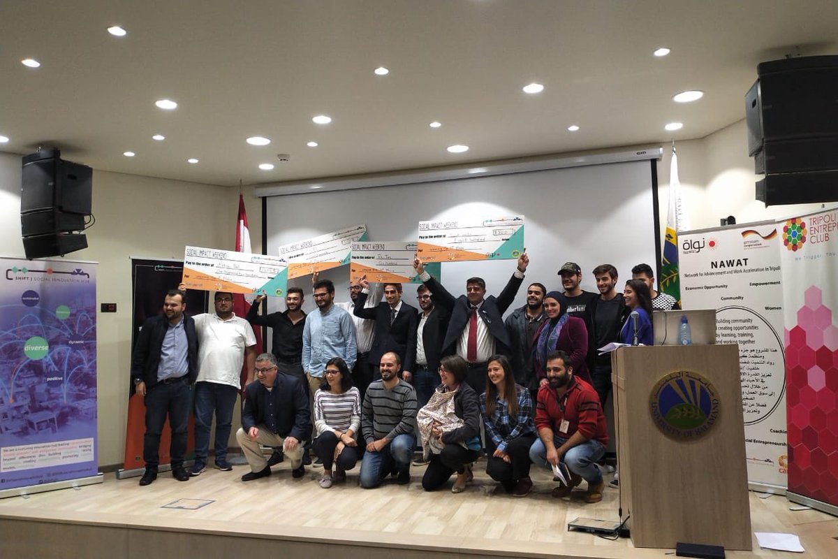 FOBMBalamand's tweet photo. After 3 instructive, intensive and enjoyable training days, the teams have pitched their ideas to jury. Four ideas got financial rewards. All teams will get coaching &amp; in-kind support from Shift &amp; Beyond Reform and Development. #globalentrepreneurshipweek #university_of_balamand https://t.co/52tgivC16Z