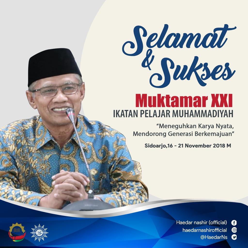 muhammadiyah's tweet photo. Selamatdan Sukses Muktamar XXI Ikatan Pelajar Muhammadiyah. Meneguhkan Karya Nyata, Mendorong Generasi Berkemajuan. #HaedarNashir #KetumPPMuhammadiyah #MuktamarIPM #Muktamar21ipm #MuktamarIPMBerkesan https://t.co/0Ju31cwIB7
