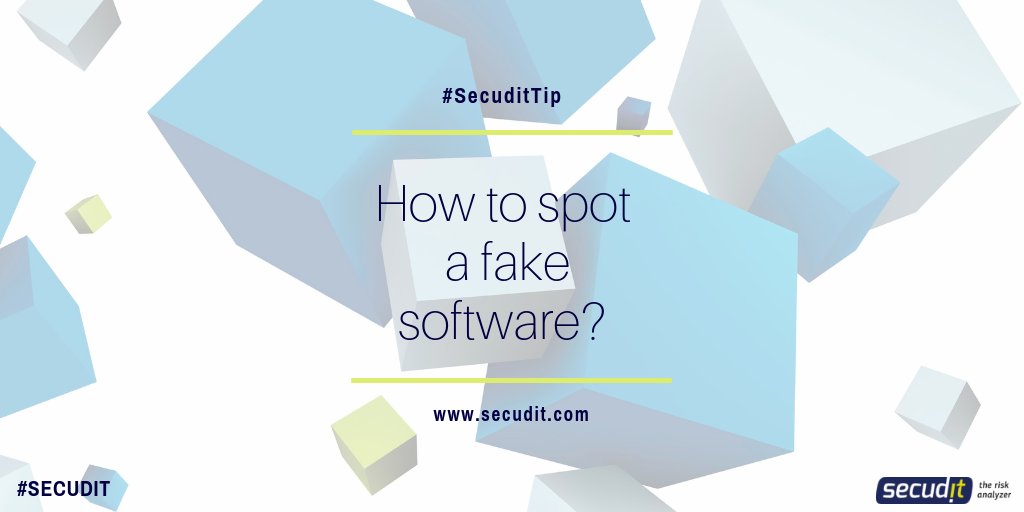 Secudit's tweet photo. #SecuditTip💡
How to Spot a Fake #Software?
We've all seen the pop-up windows telling that our #computer is infected with a #virus or other #malware. Don't be fooled; the real malware could be the free software and/or free offer to fix your PC.
#Secudit #ITsecurity #CyberSecurity https://t.co/i5CXJpsvh1