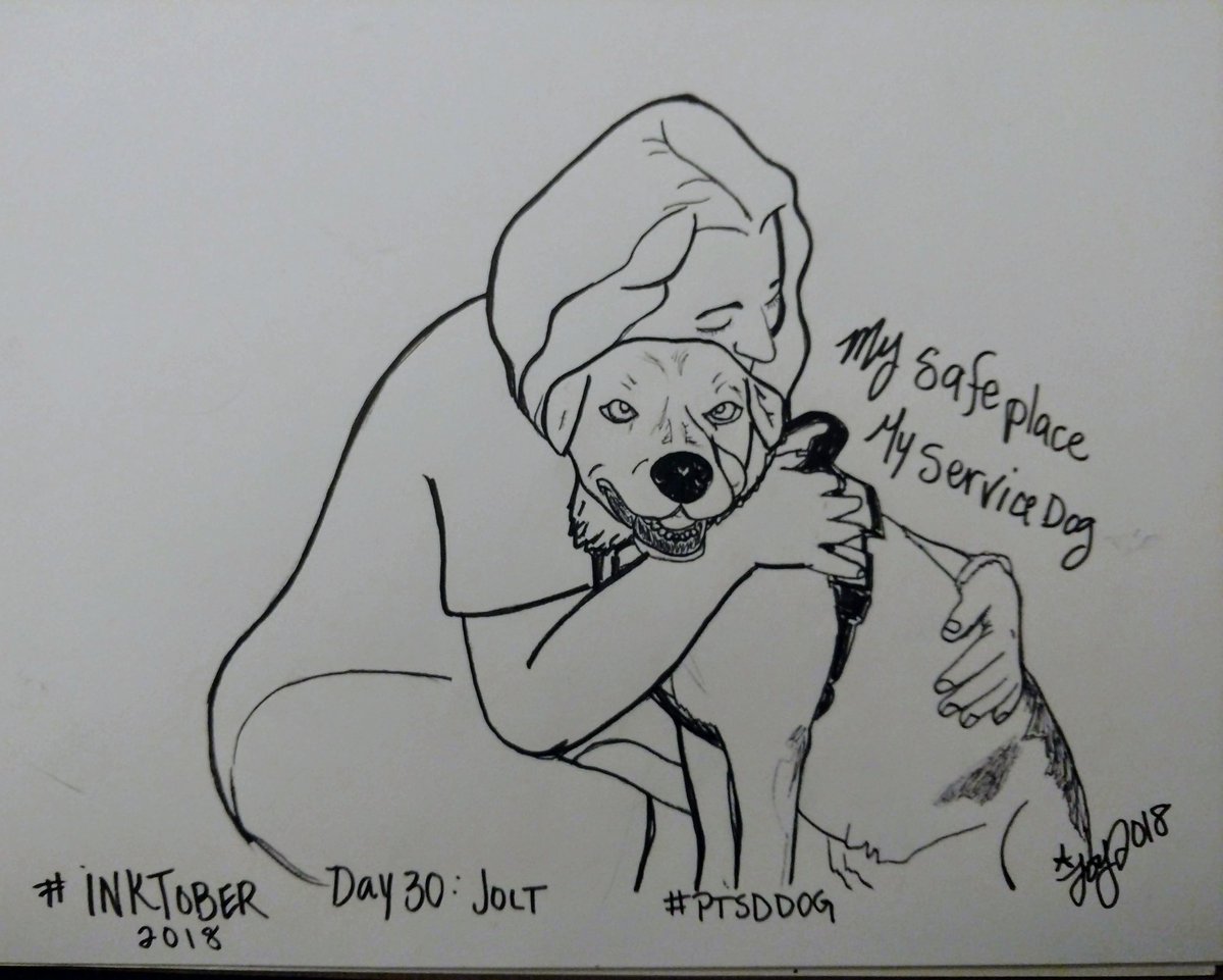 artist_joy's tweet photo. My favorite drawing from this past #inktober #myservicedog #ptsddog #Grateful https://t.co/YXZwnBHg5T