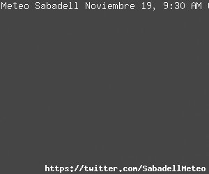 SabadellMeteo's tweet photo. #Sabadell, Temp: -572.8ºC, Nubes dispersas, Vent: 0 Norte, Humitat: -999%, Presio: 1004 hPa https://t.co/HZ6S1l3x33