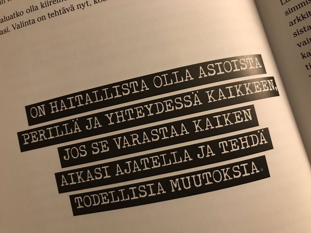 NatashaAkkila's tweet image. ”On haitallista olla asioista perillä ja yhteydessä kaikkeen, jos se varastaa kaiken aikasi ajatella ja tehdä todellisia muutoksia.” #BusinessForPunks