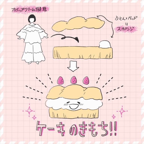 ホイップクリームに擬態出来るとはこういうこと。このふわふわコットンに包まれて布団に挟まると……もう多幸感がやばい…!!??とにかく一度試着して昇天してほしい 