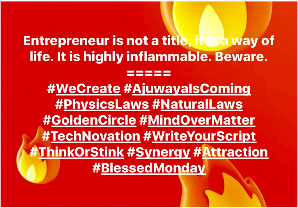 TheUcBright's tweet image. Follow or Retweet if you believe it. I will follow back

#WeCreate #AjuwayaIsComing #PhysicsLaws #NaturalLaws #GoldenCircle #MindOverMatter #TechNovation #WriteYourScript #ThinkOrStink #Synergy #Attraction