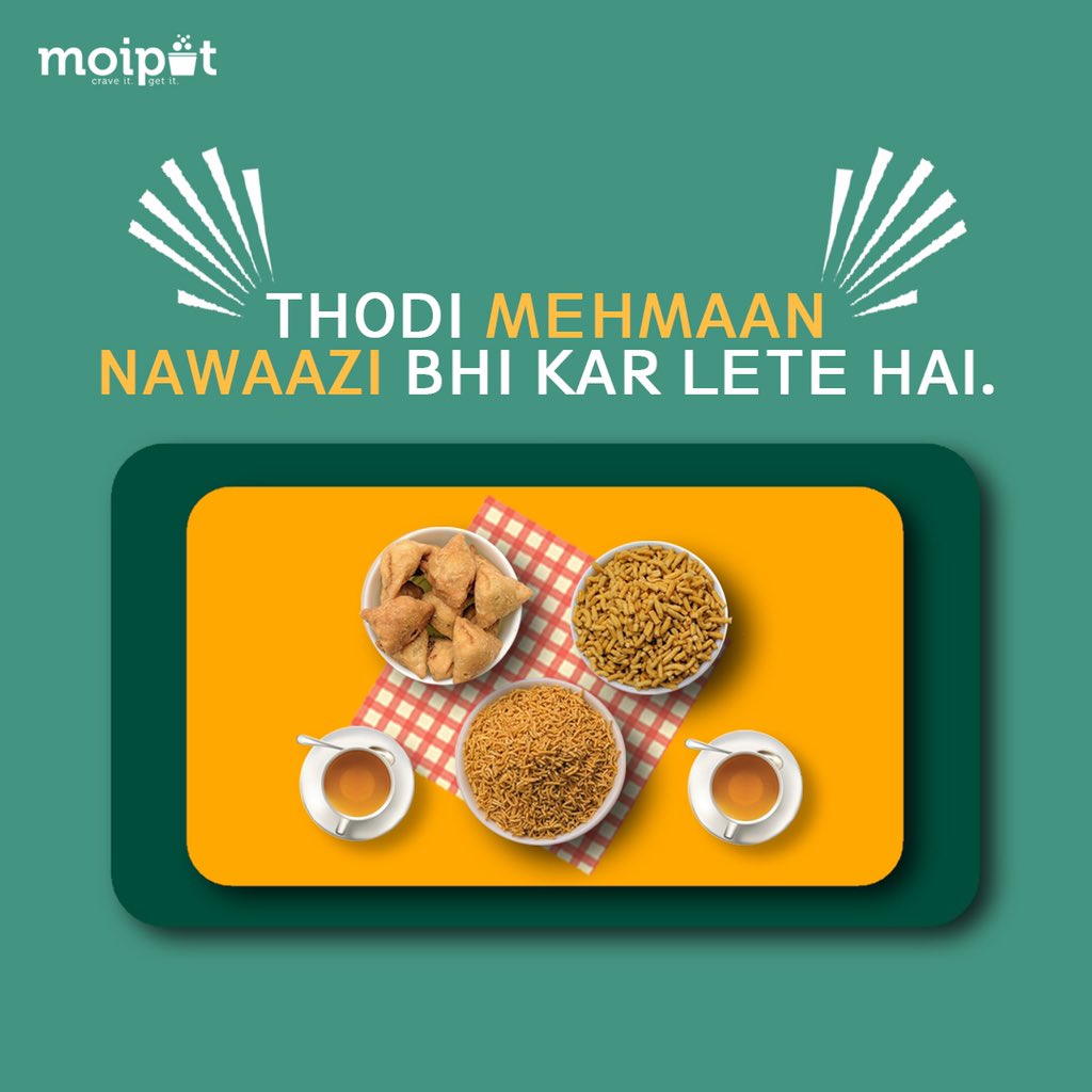 We understand how you hate to feed your guests any store bought snacks. Instead, order traditional and authentic Indian sweets and snacks from #Moipot and feed them all your love! #DilSeDesi

#Happiness #YadoonKaDabba #HappinessKaDabba #India #Namkeen #DeliveringHappiness #Sweets