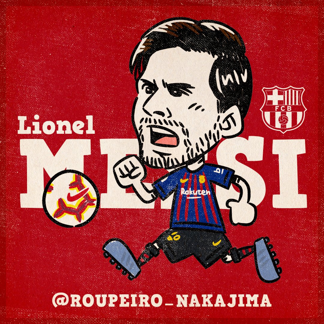 ホペイロ中島 En Twitter ちょっと新しいタッチの研究を メッシ Messi Leomessi バルセロナ Barcelona サッカー Football イラスト サッカーイラスト Illustration キャラクター Character Footballillustration Footballplayer T Co