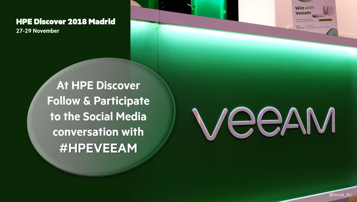 SBUCloud's tweet photo. At #HPEDiscover next week, Participate to the Social Media Conversation with #HPEVEEAM &amp; Follow @ukPenfold @nielsengelen @seandoconnell @SBUcloud  @Veeam  @JaceLeiva @MikeResseler  @HPE_Alliances @jorgedlcruz #Veeam #HyperAvailability @Yesicatech https://t.co/kQyQQVjhW8