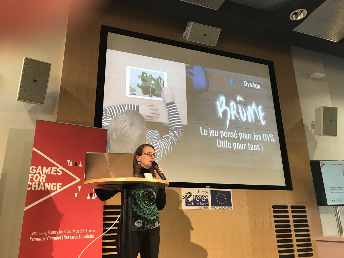 vanessakaplan's tweet photo. .@D_Quere une pensée pour toi et Poitiers : toujours en avance sur les autres !!! Présentation au #g4c du projet Brûme #jeuvideo #edtech #dys https://t.co/HyROgt3j8A