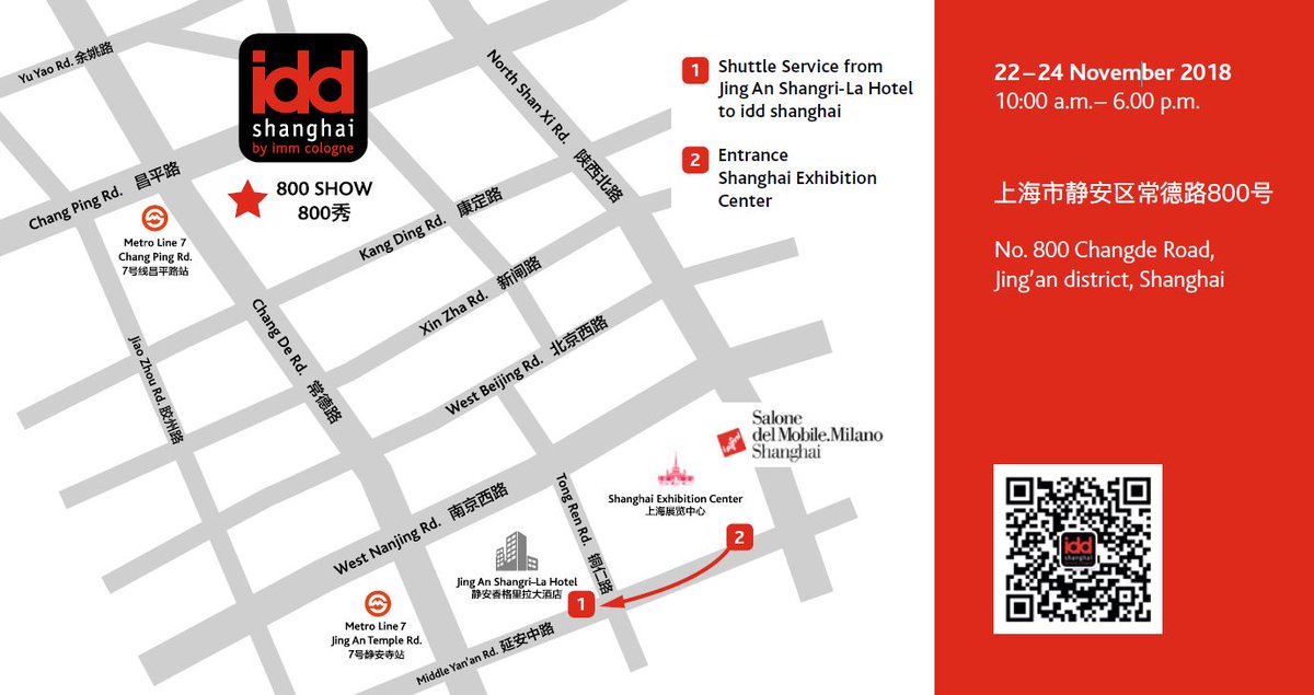 DEDON's tweet photo. Two more days until the Interior Design Days Shanghai 2018.
You find us at No. 800 Changde Road, Jing’an district, Shanghai.
#IDDShanghai #designfair #Shanghai #China @KoelnmesseChina #IDD2018 https://t.co/8TPkmi2W0y