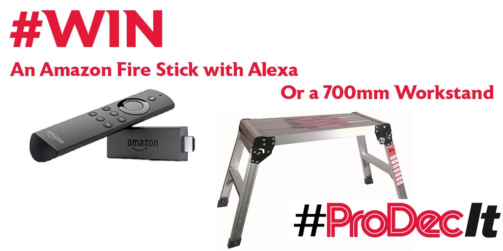 ProDecProducts's tweet image. #ProDecIt. This week, we have an Amazon Fire Stick with Alexa  or a 700mm workstand up for grabs! Simply share and like our ProDecIt update and we'll enter you into the prize draw. Good luck! #win #competition bit.ly/2FlDJFB