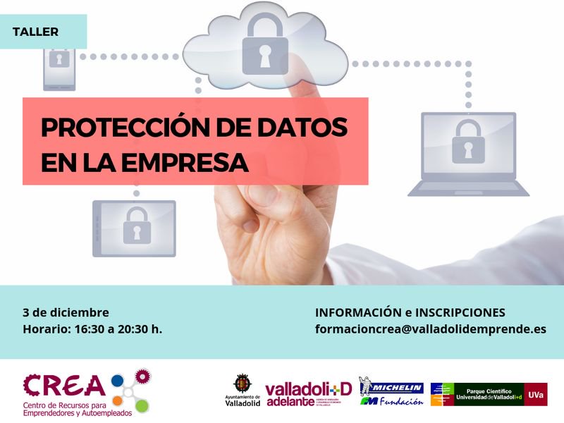 PC_UVa's tweet photo. El pasado mayo entró en vigor el Nuevo Reglamento Europeo de Protección de Datos de obligado cumplimiento para las empresas.
El 3/12 tienes la oportunidad de conocer los pormenores con un taller que organiza @INNOLID en el marco del Programa #CREA2018. https://t.co/VtGJKnowD3 https://t.co/An6vFShrER