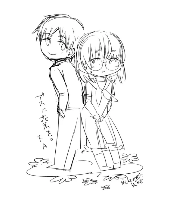 ネコロク合同落書き本に収録するネタがないかと過去データを漁っていたら花ちゃんたちを描こうとしていたラフが出てきた～。
「こんなん生まれました。」等過去出た本のボツになった表紙ラフとかも沢山発掘したのでもしかしたら軽めに清書してそういうのも収録するかもしれません(ネコメ) 