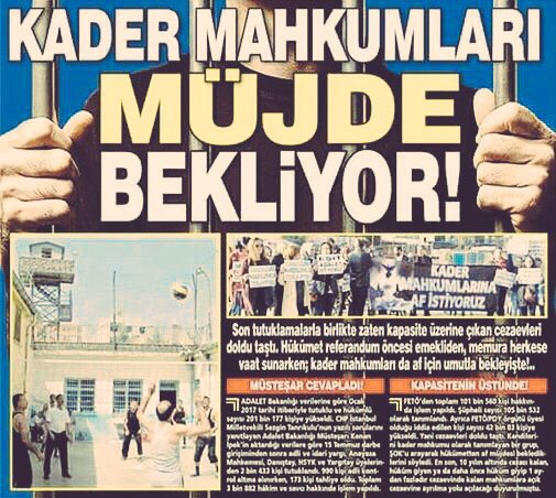 <a href="/YildizFeti/">Feti Yıldız</a> Duaların kabul olduğu günde verin hayallerimizi gidelim eşit şartlı ceza indirimi müjdemizi tam da bugün bekliyoruz <a href="/dbdevletbahceli/">Devlet Bahçeli</a> <a href="/RT_Erdogan/">rt_erdogan</a> <a href="/Akparti/">AK Parti</a> <a href="/abdulhamitgul/">Abdulhamit Gül</a> <a href="/BA_Yildirim/">Binali Yıldırım İletişim Ofisi</a> <a href="/omerrcelik/">Ömer Çelik</a> <a href="/NumanKurtulmus/">Numan Kurtulmuş</a> #AdliMahkumKapsamlıEşitYasa