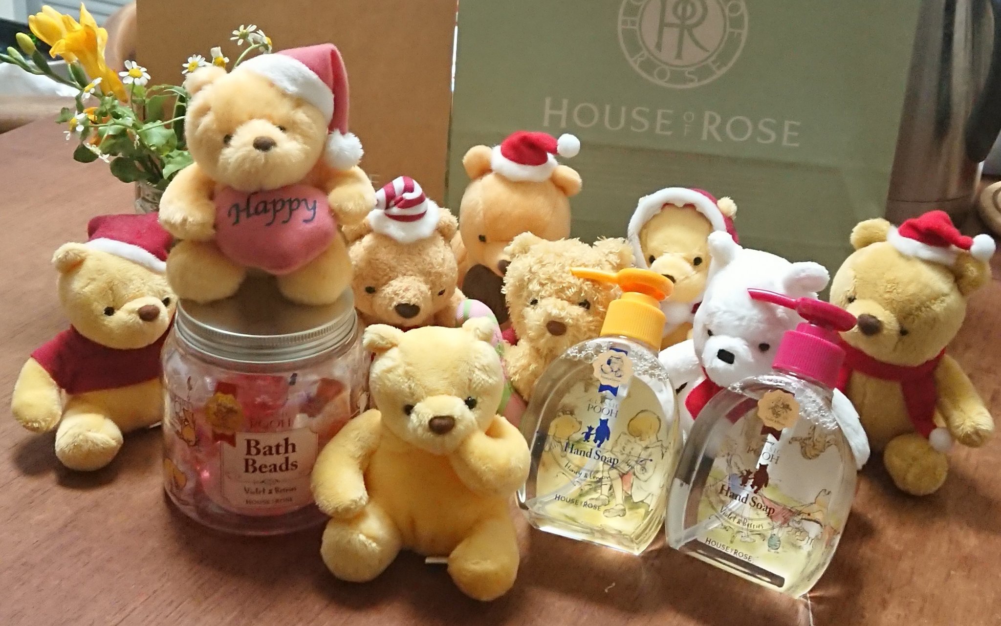 HOUSE OF ROSE プーさん　マスコット　ぬいぐるみ　ハウスオブローゼ ハウス オブ ローゼ2021年クリスマスコフレ、 “クラシックプー