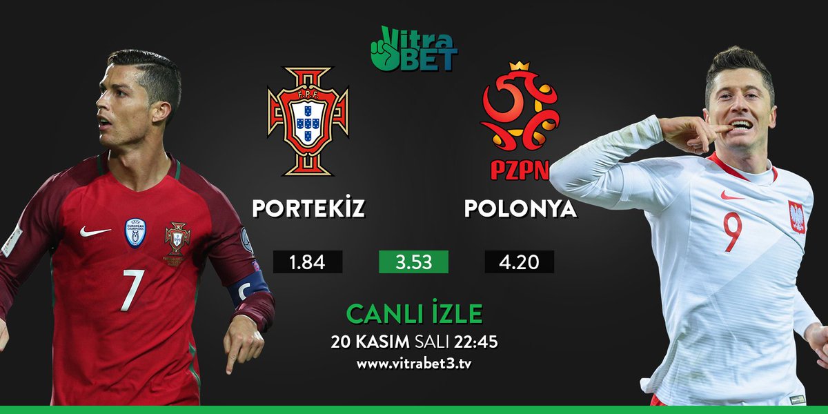 #Portekiz - #Polonya karşılaşması için şimdiden kuponlarını hazırlayın!

Vitrabet'te #YüksekOran ile kazanmanın keyfini maçı canlı ve kesintisiz seyrederek yaşayabilirsiniz 👉 vitrabet3.com

Yüksek Oran seçenekleri için 👉 vitrabet9.com/tr/sportsbook-…

#Bahis #BahisYap