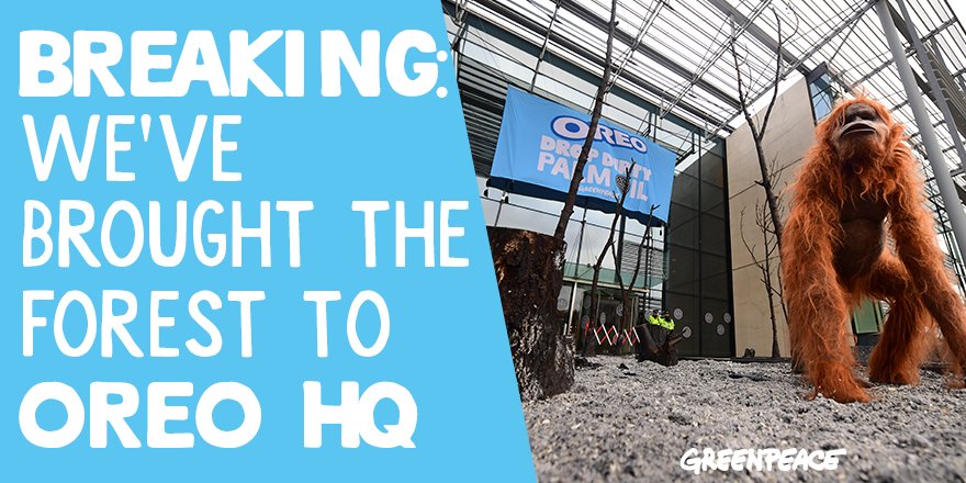BREAKING: we’ve come to tell <a href="/Oreo/">OREO Cookie</a> to #DropDirtyPalmOil and we’ve got company. Let’s make sure they get the message loud and clear 👉 act.gp/2qMJ2cb