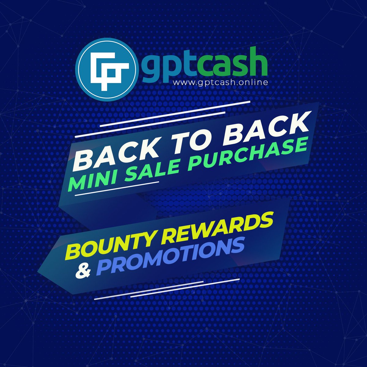 gptcashcoin's tweet photo. GPTCash Back to Back Minisale Purchase Bounty and Promotions
Click here for more details
https://t.co/Ml3mLp263v

Get upto 65% Bonus on your purchase plus exciting benefits by simply participating in our Mini Sale
@gptcashcoin #gptcash #GPTC $GPTC #gptcashcoin #airdrop https://t.co/u03FNwmjl9
