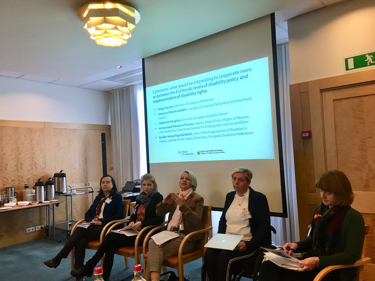 A super competent panel! Proving that neither gender nor disability is an obstacle as long as the right policy is in place! <a href="/steinunnar/">Steinunn Þóra</a> <a href="/catherinenaught/">Catherine Naughton</a> and others! #nrpol
