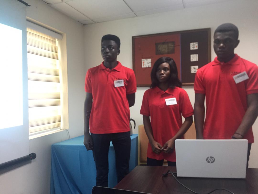 backslash_gh's tweet photo. Backslash in action. Pitching our mobile app at Sanitation Hackathon at Alisa Hotel
@SanitationHack1 
#hacksan https://t.co/4FDFRielGb