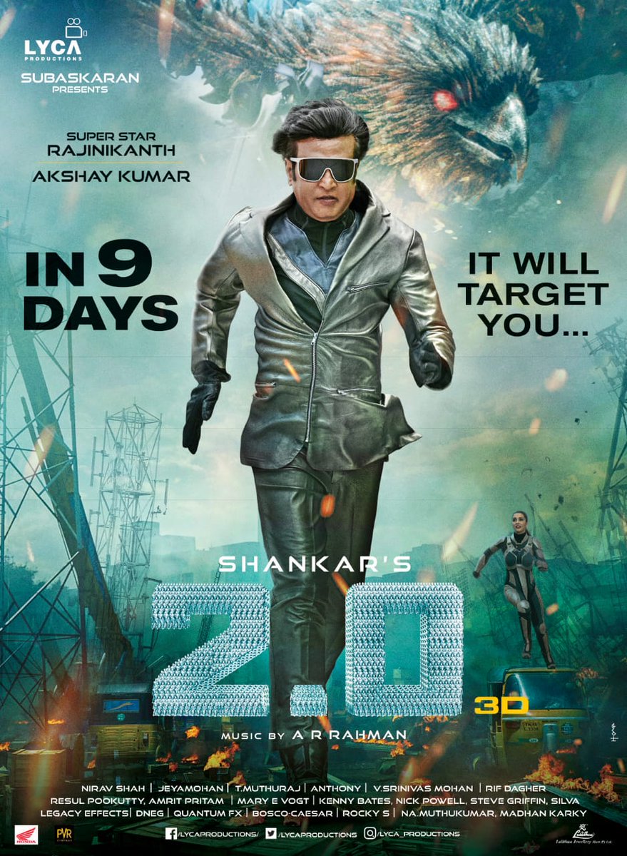 phanikandukuri1's tweet photo. U can't catch him..
And there is no escape..
No matter how hard you try..
Coz he is #Chitti #TheRobo
#2Point0
@2Point0movie
#2Point0FromNov29
@rajinikanth
@akshaykumar
@shankarshanmugh
@arrahman
@iamAmyJackson
#NiravShah
@editoranthony
@madhankarky
@resulp https://t.co/l2dlpdMzQb