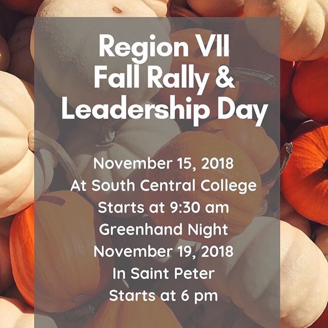 MNFFAVII's tweet photo. GREENHANDS!!!! Tonight is green hand night in St. Peter, talk with your advisor &amp; see if you are still able to come! It’s gonna be a fun night! https://t.co/2WA9yLkBcd