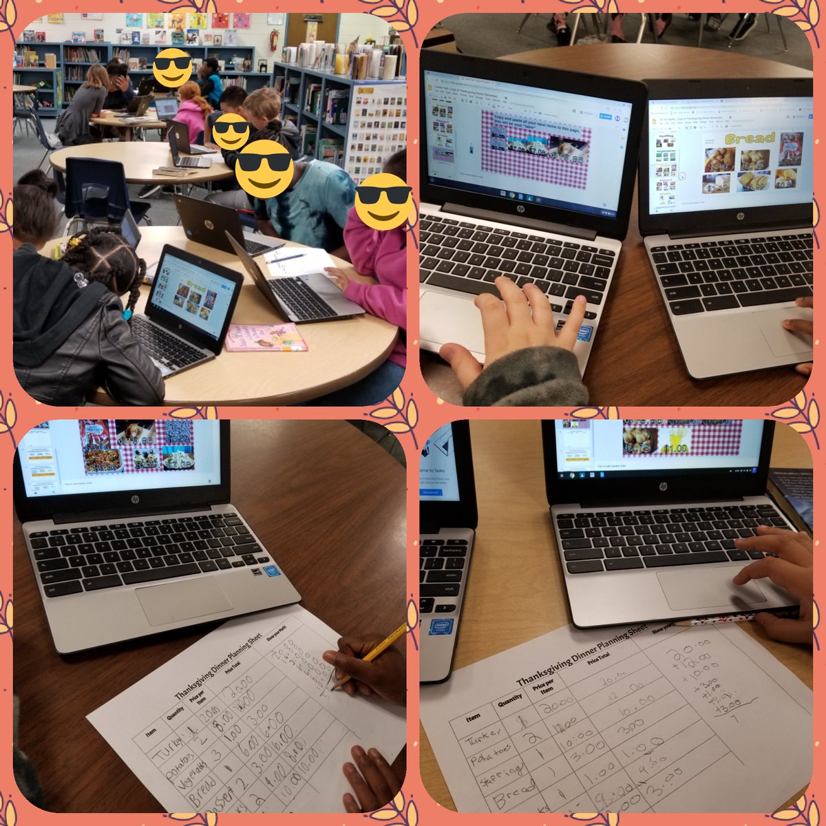 TheSTEMnerdette's tweet photo. What better way to prepare for Thanksgiving week than working with @Stars_SES Ss on planning a Thanksgiving meal! Given food options and a budget, they were tasked with creating a menu that fed all visitors all while staying within their budget. #ITFMitchell https://t.co/9meDmrL6G4