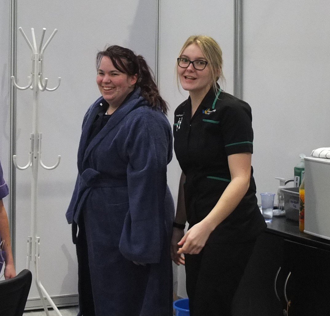 Profiles4Care's tweet photo. Congratulations to Molly Evans from Wigan and Leigh College and Hadewych de Wit from South West College, both placed as ‘Highly Commended’ in the WorldSkills UK 2018 competition and were great fun to have around as well as being so talented. #skillslive https://t.co/SguHbSDvKq
