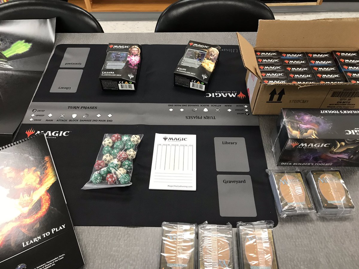 AMSSLibrary's tweet image. Magic: the Gathering Club starting soon! Shoutout to @wizards_magic for helping out new clubs!