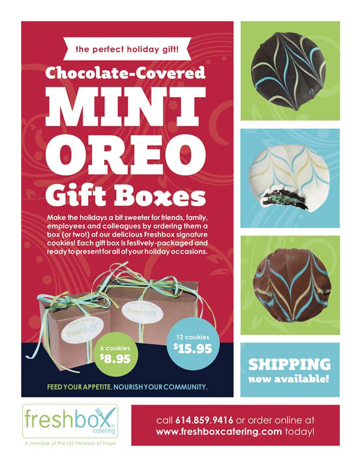 FreshboxCaters's tweet image. It's that time of year again! Order your cookie gift boxes early for everyone on your gifting list. They're a delicious treat, and they support our great mission of helping folks in central Ohio with barriers to employment. Order at freshboxcatering.com or call 614-859-9416