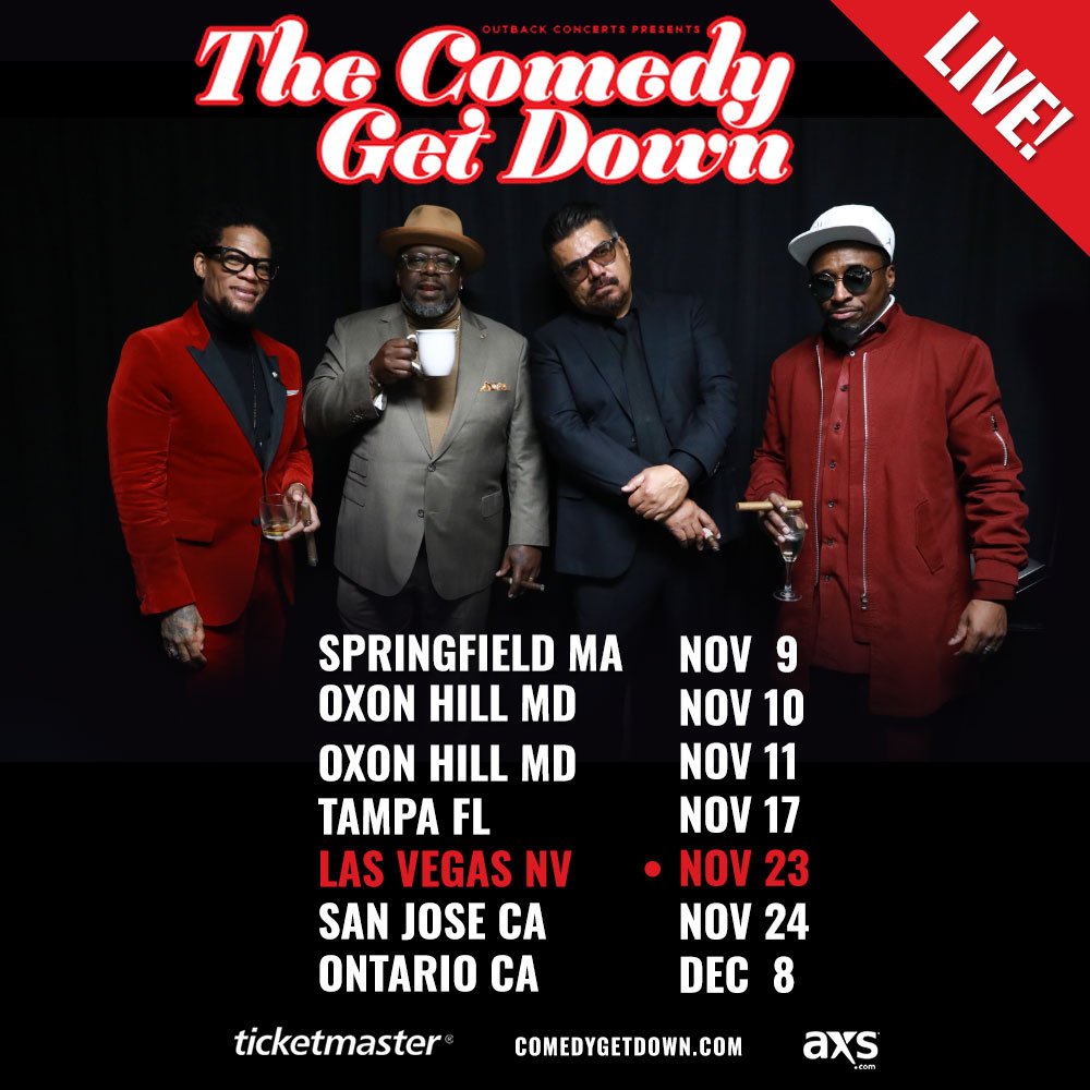EddieGriffinCom's tweet photo. #LasVegas @MandalayBay you got next! @RealDLHughley @CedEntertainer #ElMasChingon @georgelopez and yours truly #EGGC #EddieGriffin #GodsChild We Are #TheComedyGetDown GET YOUR TICKETS NOW!!!! #LYAO #LaughsOnTap #LaughYoAssOff #VivaLaughVegas π€£π https://t.co/V97TbukOC8