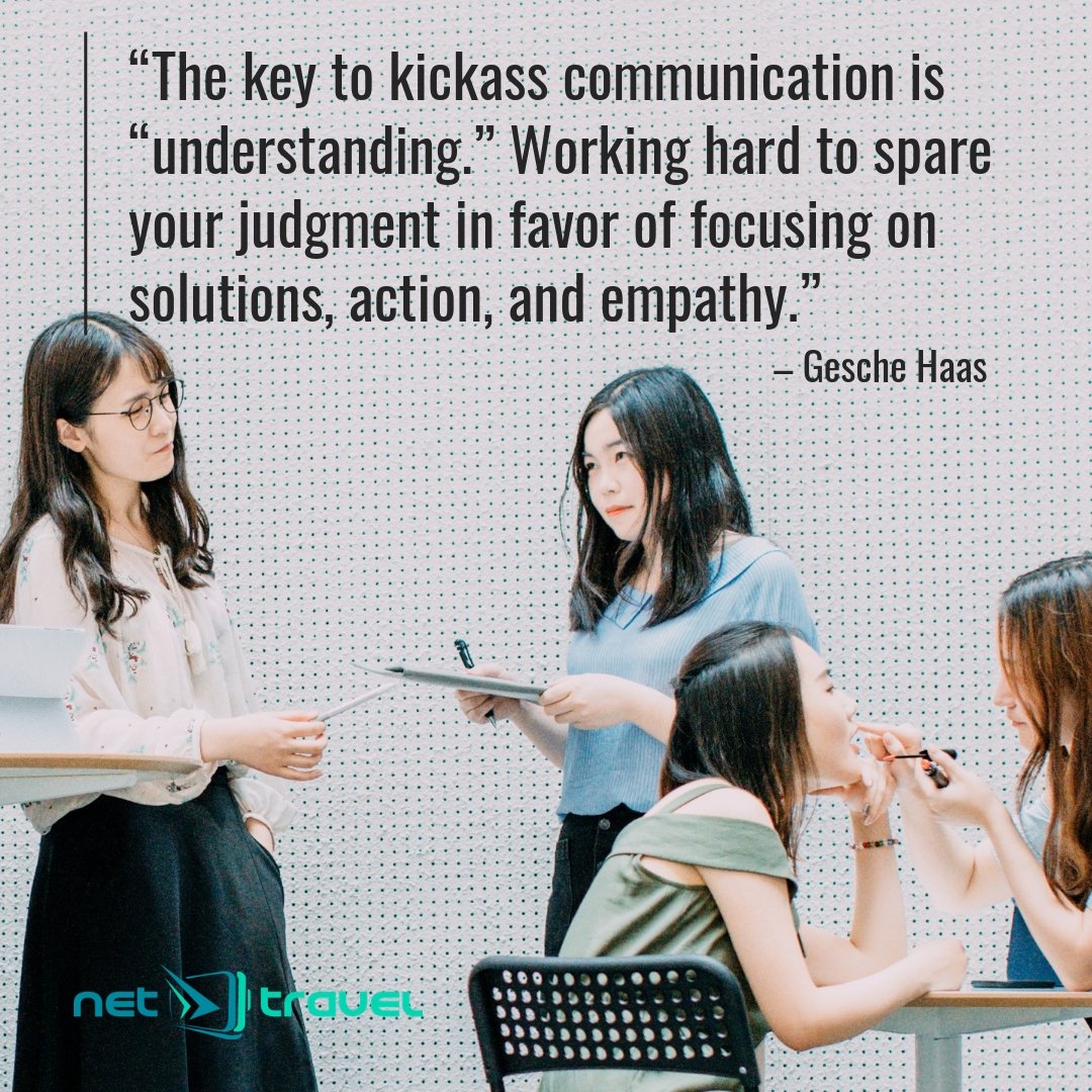 NetTravel_io's tweet photo. “The key to kickass communication is “understanding.” Working hard to spare your judgment in favor of focusing on solutions, action, and empathy.” – Gesche Haas
Do you agree?

#communication #employee #empathy #focus #startup #entrepreneur #mondaymotivation #inspiration https://t.co/0MwJBdxRMq