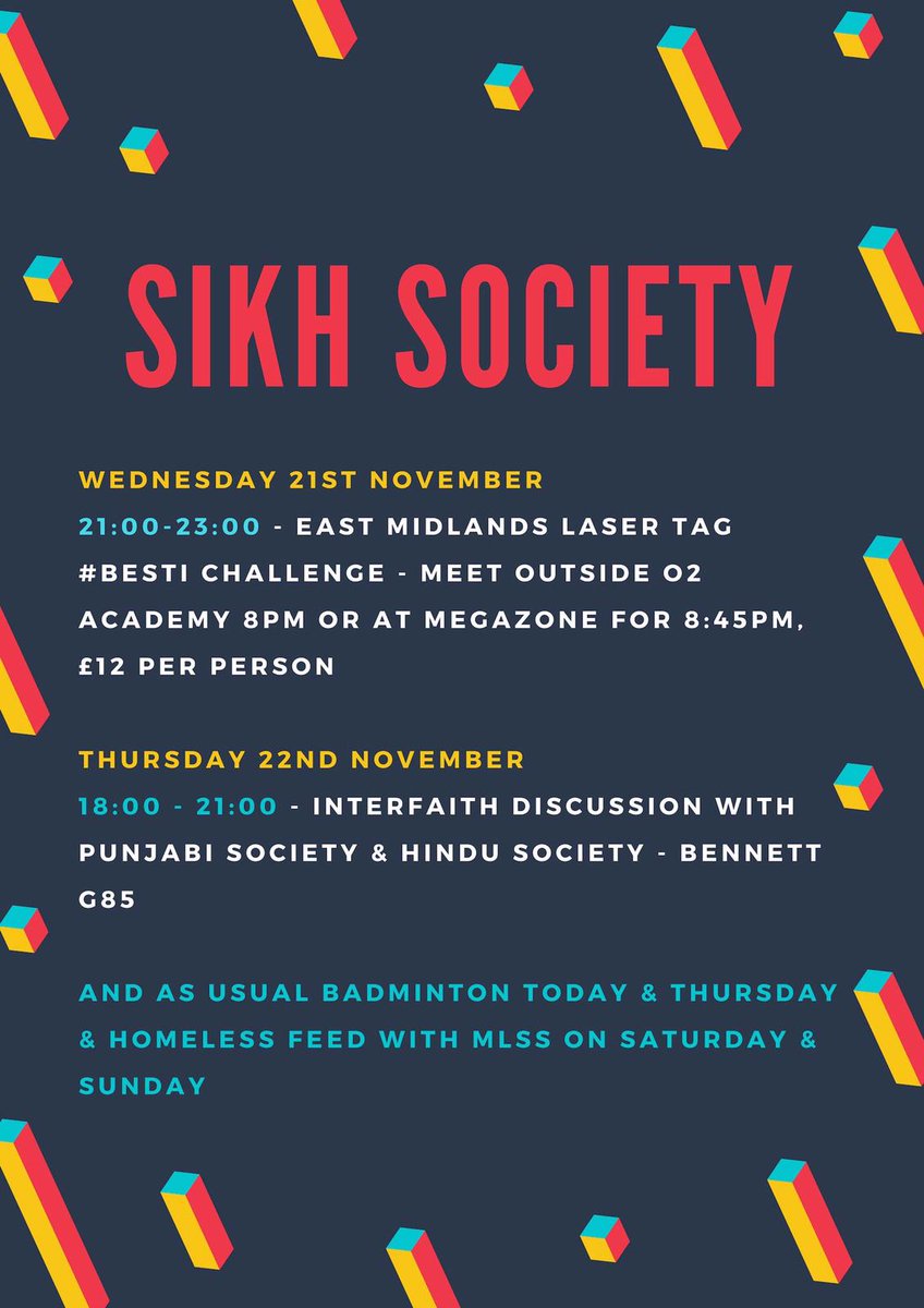 UOLSikhSoc's tweet photo. Here’s our upcoming events for this week! https://t.co/X8zLnePwXy