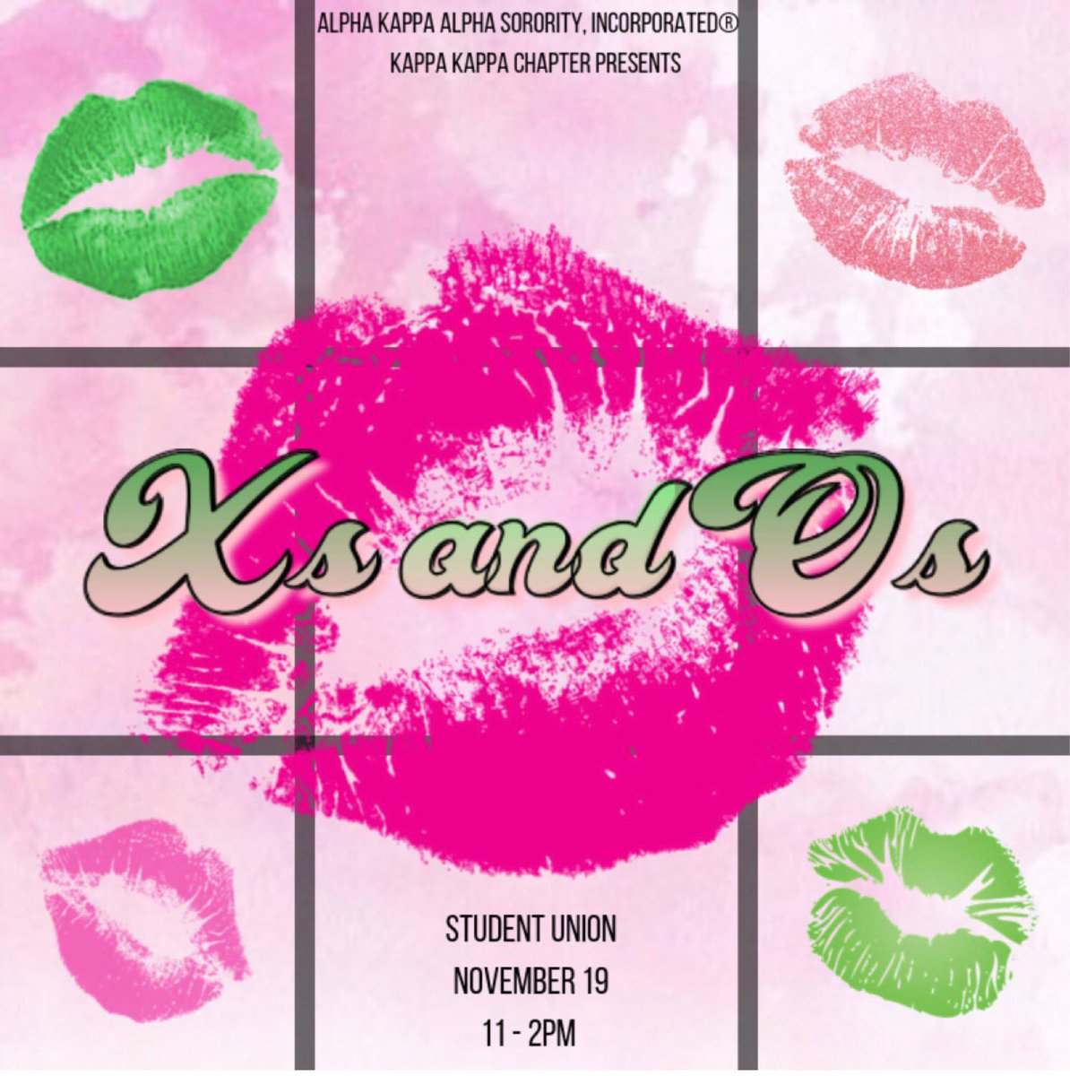 Join the Kappa Kappa Chapter of Alpha Kappa Alpha Sorority Inc., TODAY from 11 a.m-2 p.m  as we focus on Self-Love and taking care of our mental and physical health as we get closer to the new year! Come ready to play our version of Tik-Tak-Toe!