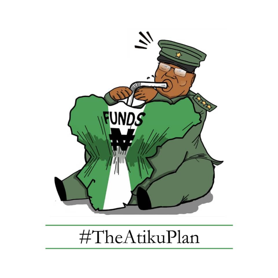 Mr_JAGs's tweet photo. FLASH: Details of #TheAtikuPlan has been revealed:
- To SELL Nigeria
- To STEAL some more 
- To INCREASE Corruption
- To LOOT Funds https://t.co/XZBnWeDoSC