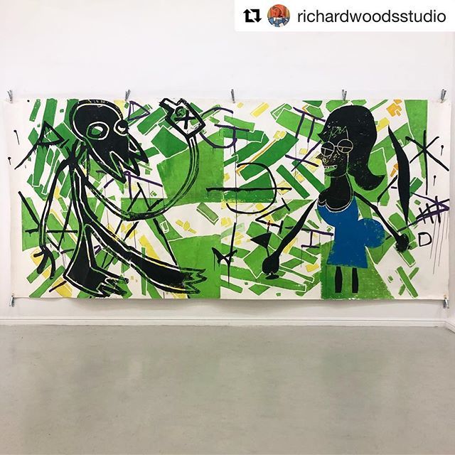 philashcroft's tweet photo. #Repost @richardwoodsstudio
・・・
Just saw the fantastic ‘LONDON GRAPHICS’ exhibition at @thamessidestudiosse18 curated by @phil_ashcroft and featuring this beautiful #cedarlewisohn block print ( it’s about 6mx2m?) try and catch it if you can #exhibiti… https://t.co/qLkVHYAcN1 https://t.co/sO1moXGEFa