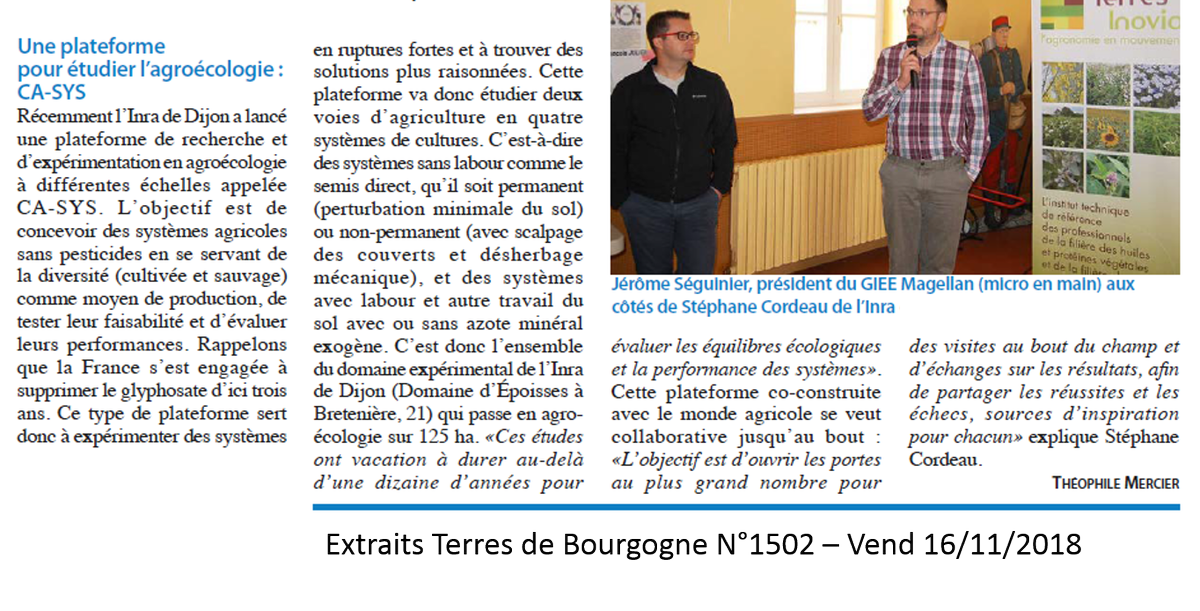 CASYSdijon's tweet photo. Présentation de @CASYSdijon @INRA_Dijon_BFC par @scordeau_inra à la journée #SD du #GIEEMagellan @terresinovia #CA58 rapportée par @TdBourgogne
"Concevoir des systèmes agricoles sans #pesticides en se servant de la #diversité (cultivée et sauvage) comme moyen de #production" https://t.co/TntVWyzg1Q